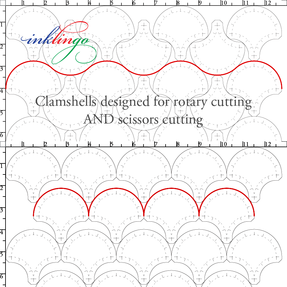 rotary cut clamshell shapes for quilts