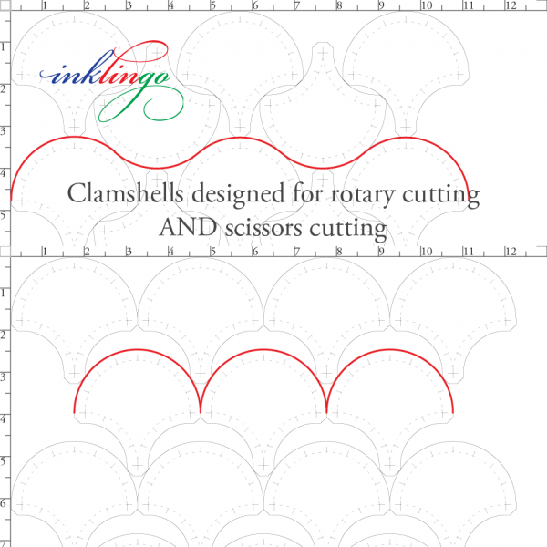 rotary cut clamshell shapes for quilts