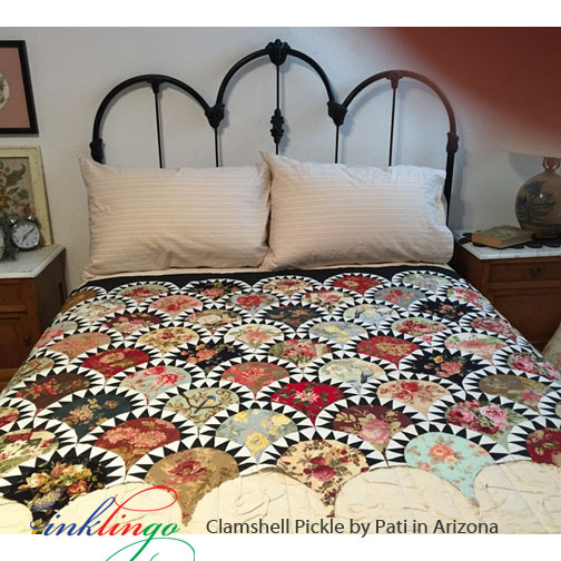 Clamshell Pickle quilt by Pati with Inklingo