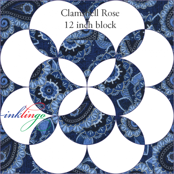 Clamshell Rose 12 inch block variation