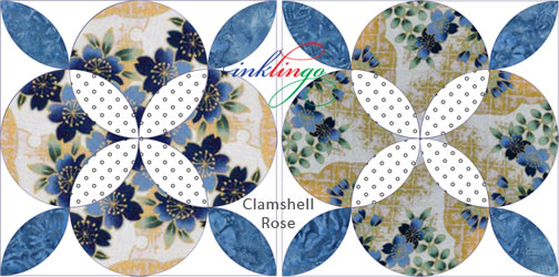 Clamshell Rose Quilt Block