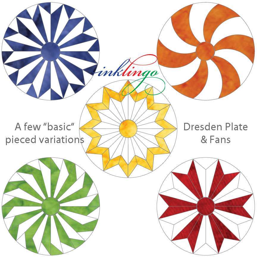 Dresden Plate Basic Pieced templates