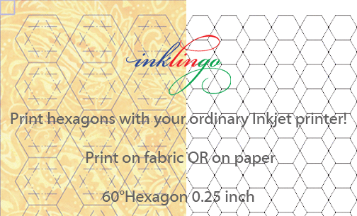 print 0.25-inch hexagons on fabric