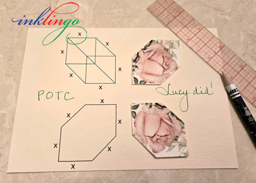 how to draw hexagons for Patchwork of the Crosses