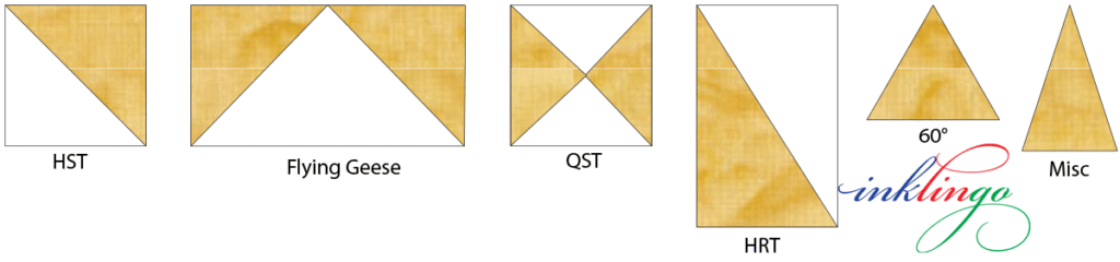 A selection of triangles available in Inklingo shape collections