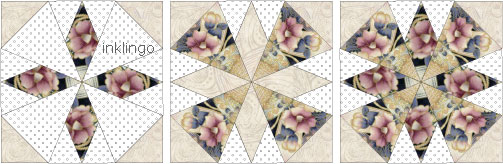 fussy cut Key West Beauty quilt block