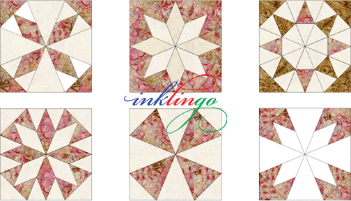 variations of Key West Beauty quilt blockx