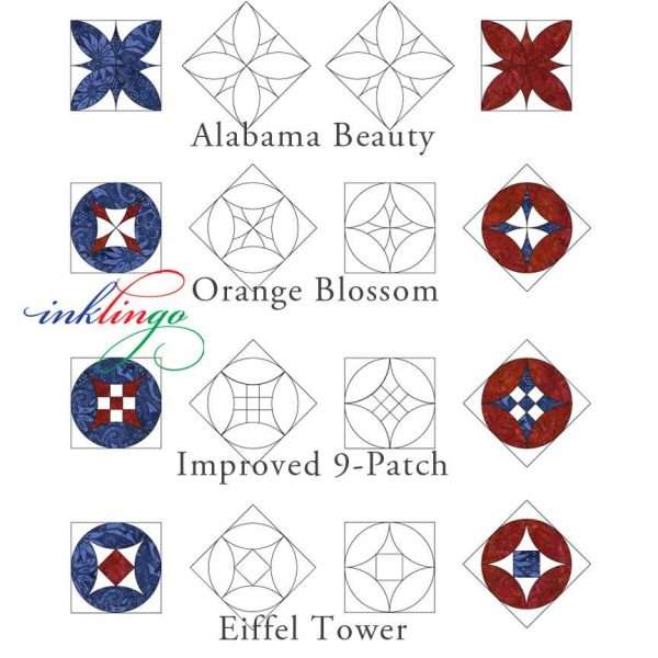 templates for Alabama Beauty, Improved 9-Patch, Orange Peel