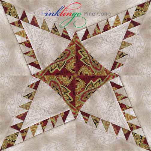 Pine Cone quilt block 18 inch