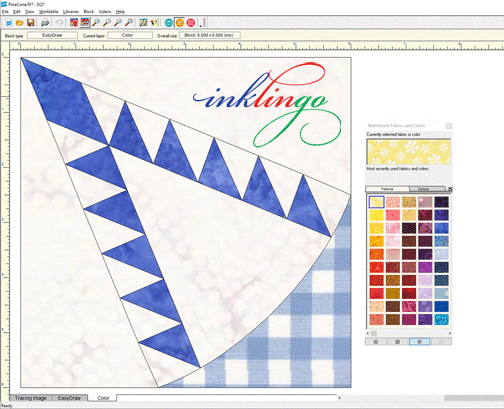 Pine Cone Quilt Design in Electric Quilt software