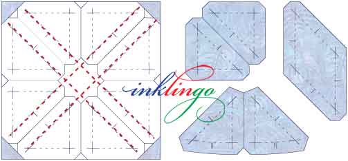 Sawtooth Squares for Pine Cone Quilt Block