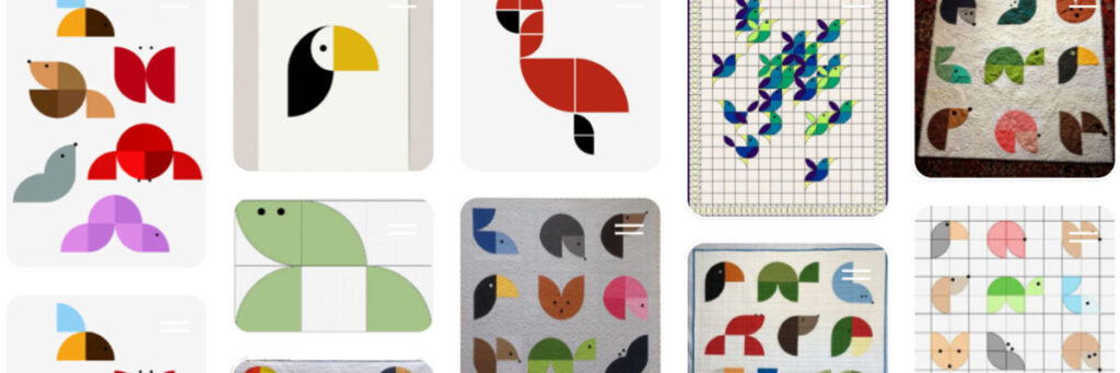 Animal Quilt Designs to be made with Clamshell shapes from Inklingo