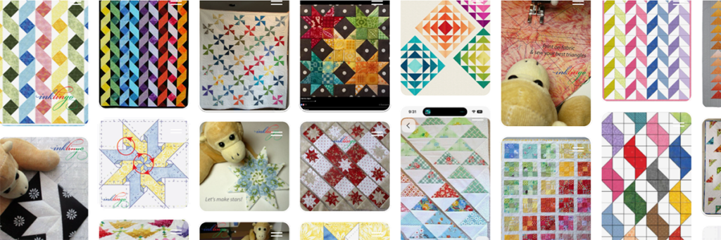 Inspiration for sewing quilts with the Free Inklingo Shape Collection