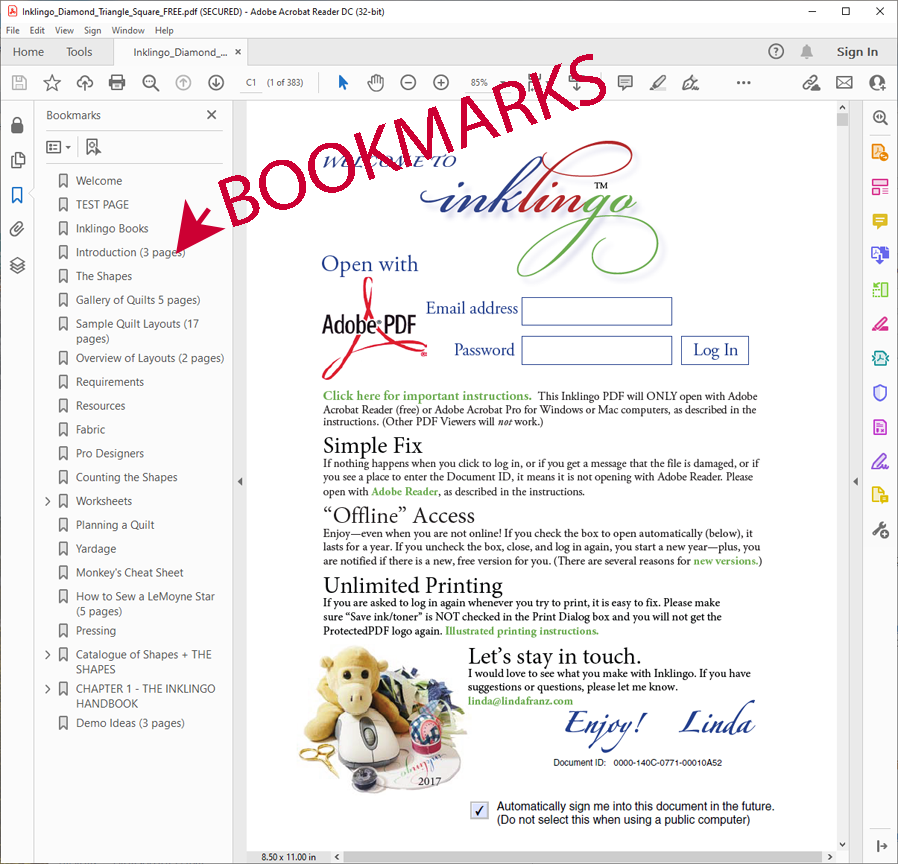 Adobe Reader Bookmarks