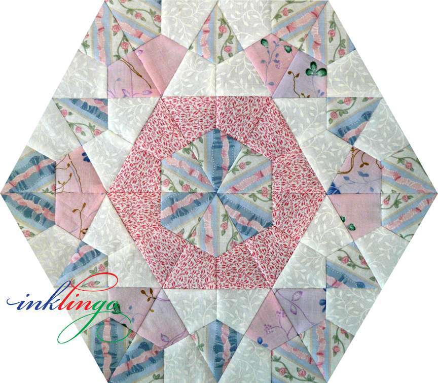 Rose Star quilt 12 x 13.86 inch