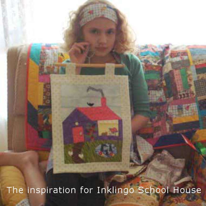 Maddy`s school house quilt with Inklingo