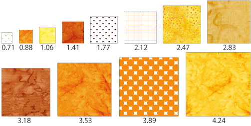 dimensions of squares