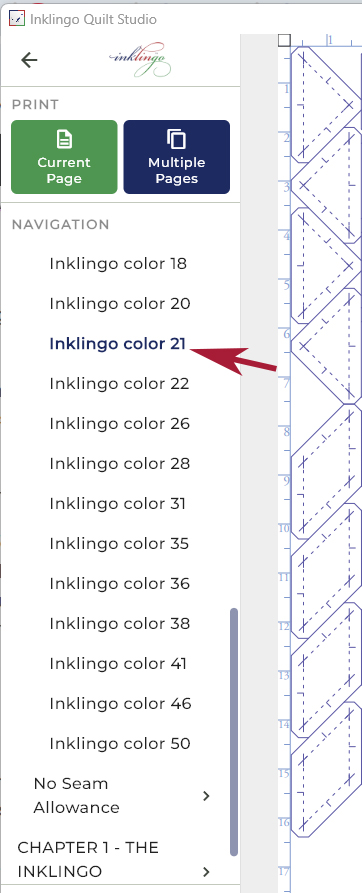 Inklingo Quilt Studio Bookmarks Panel