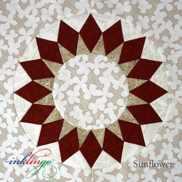 12 inch Sunflower Quilt Block with Inklingo