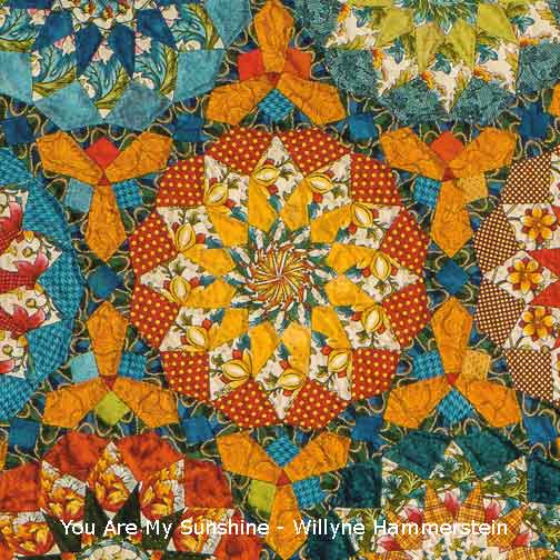 detail of You Are My Sunshine quilt - Millefiori Quilts