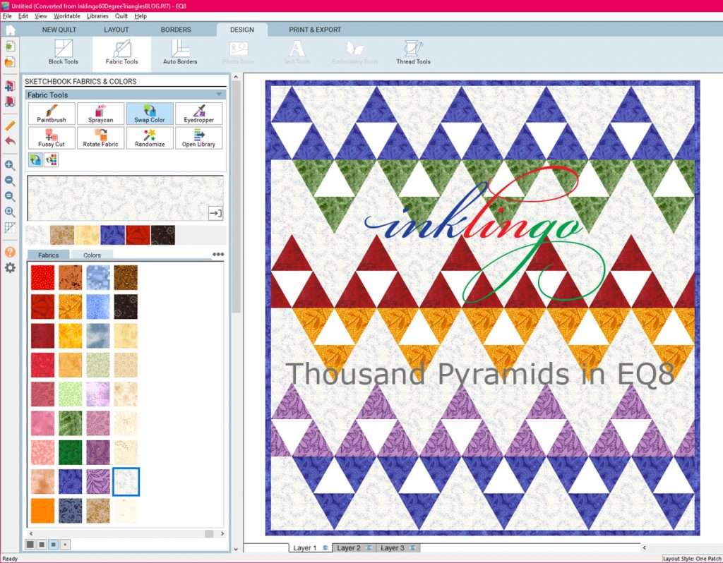 60 degree triangles in Electric Quilt