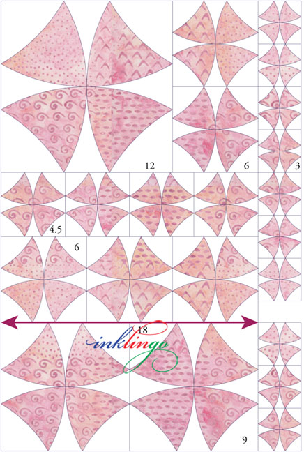 Winding Ways template sizes