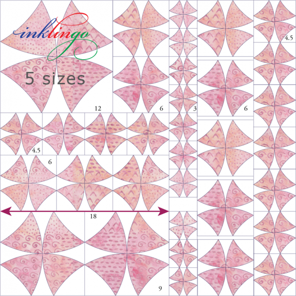 Winding Ways 5 sizes from Inklingo fit together