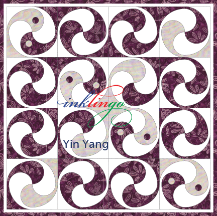 Yin Yang Quilt Setting from Inklingo